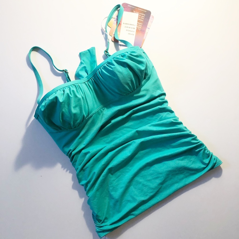 🤓NWT Teal Tankini wired Top